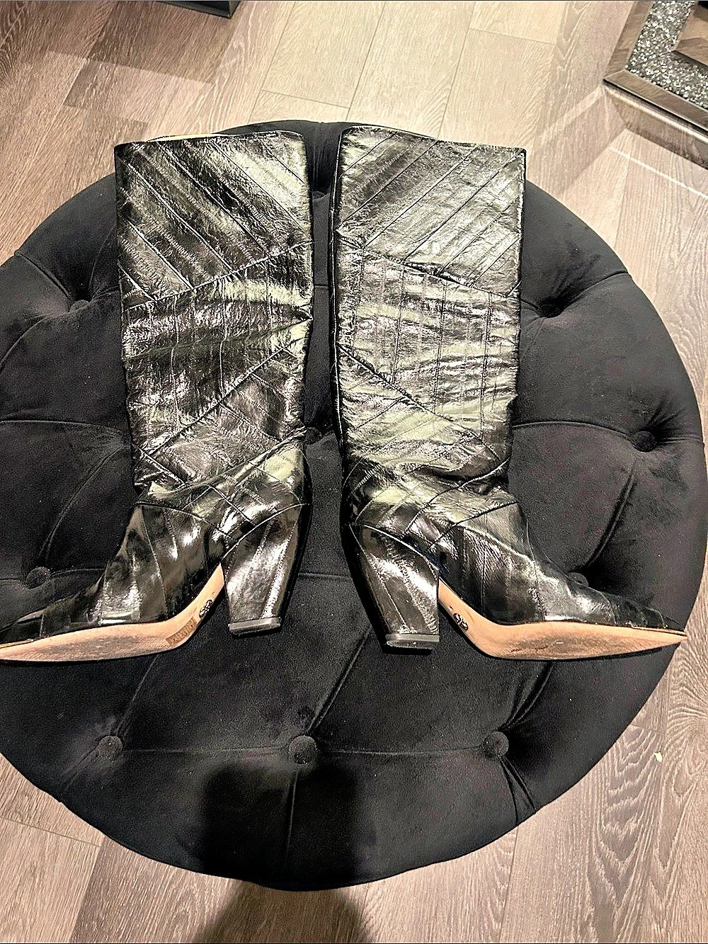 Tory Burch Black Pointed Toe Heeled Boots